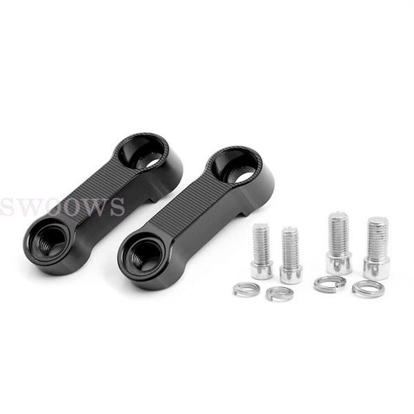 2PCS Motorcycle Mirror Extenders 8mm-10mm Riser Adaptor Bracket Holder Universal