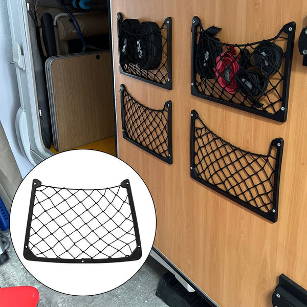 2Pack Large Storage Net Pocket For Camper Van Caravan Organiser Holder Black AU