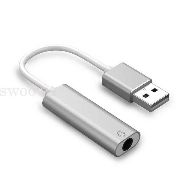 New USB External Sound Adapter with 3.5mm Audio Combo Jack for Headset & Mic