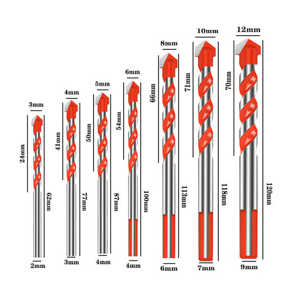 7PCS Ultimate Drill Bits Multifunctional Ceramic Glass Punching Hole Working Set