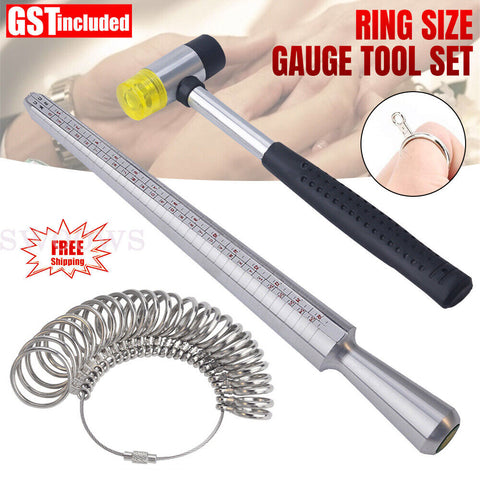 Ring sizer finger guage mandrel finger sizing measure stick standard tool met