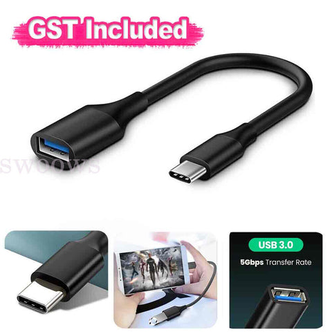 USB-C OTG Data Adapter Cable Converter USB 3.1 Type C Male to USB 3.0 A Female