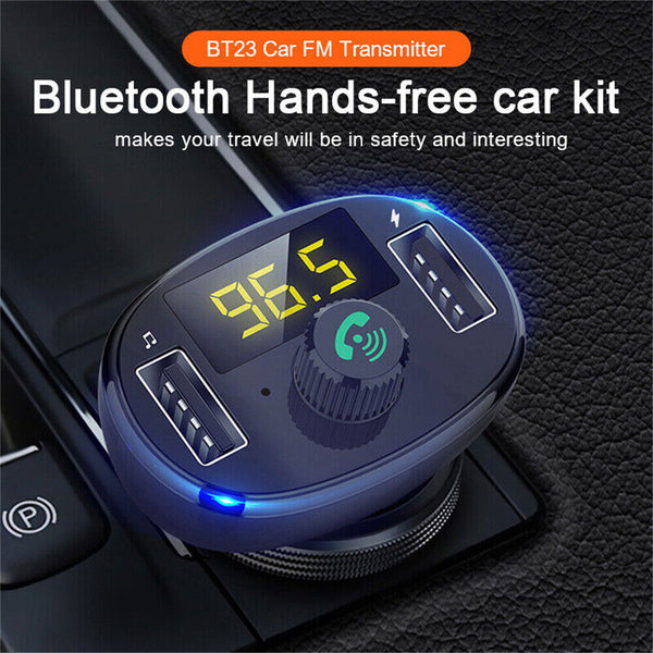 Bluetooth 5.0 Radio Car Kit Wireless FM Transmitter Dual USB Charger MP3 Player