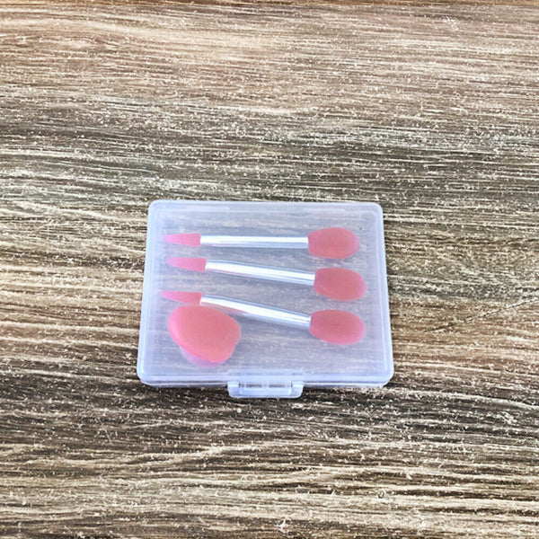 3PCS Silicone Lip Balms Lip Mask Brush with Sucker Dust Cover Makeup Applicator