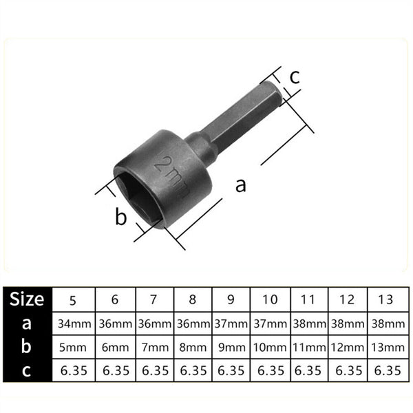 5-13mm Hex Socket Sleeve Magnetic Nut Driver Set Drill Bit Adapter Power Tool AU