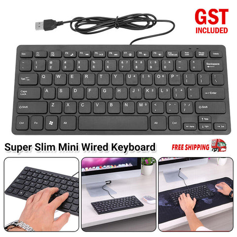 Super Slim Mini Wired Keyboard K1000 USB Multimedia Waterproof Keypad Universal