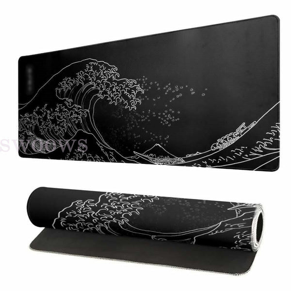 Sea Wave Non-slip Office Desk Mouse Mat Large Keyboard Pad Game