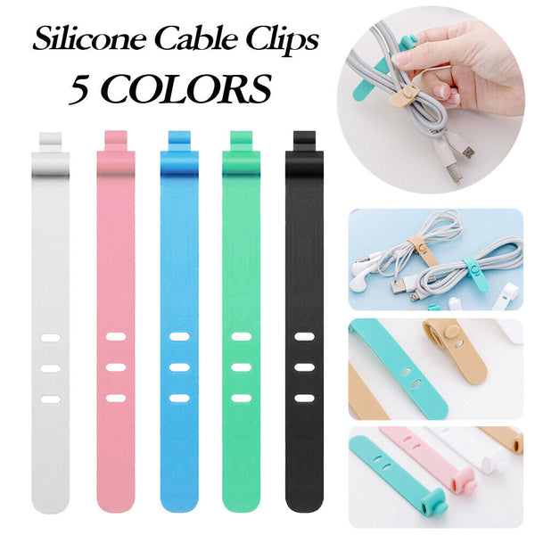 Silicone Organiser Tie Cable Earphone Cord Clip Holder Headphone Winder