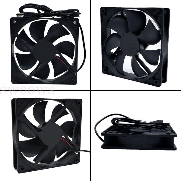 2PCS USB Cooling Fan Silent Fan Fr Computer Case PC CPU Case 5V 120x120x25mm AU