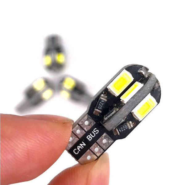 1-10x Canbus T10 5730 8 LED SMD White Car Side Wedge Light Lamp Bulb 194 168 W5W