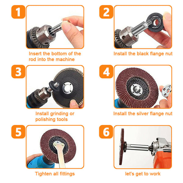 1~5x Angle Grinder Extension Connecting Rods 80mm M10 Thread Shaft Polisher Lock