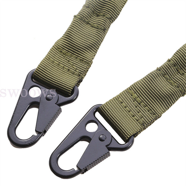 Tactical 2 Point Rifle Gun Sling Strap Adjustable Shotgun Belt Swivel Mount