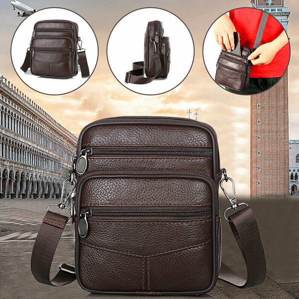 Mens Crossbody Bags Leather Wallet Side Shoulder Messenger Handbag Backpack AU