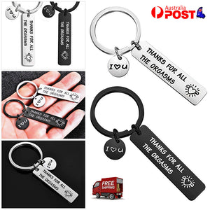 THANKS FOR ALL THE ORGASMS FUNNY FRIENDS COUPLE GIFT KEY RING KEYCHAIN KEYRING