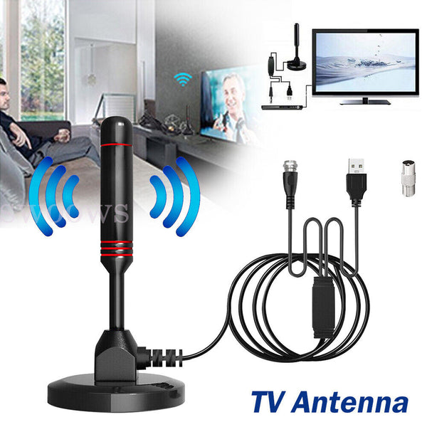 TV Antenna Digital 300 Mile Range Indoor Outdoor HDTV Amplifier Signal Booster