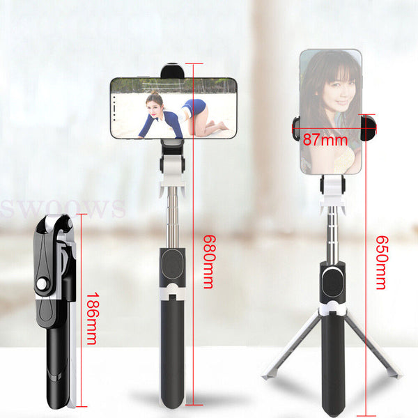 Selfie Stick Rotating Tripod Holder Stand With Bluetooth Remote For Mobile Phone