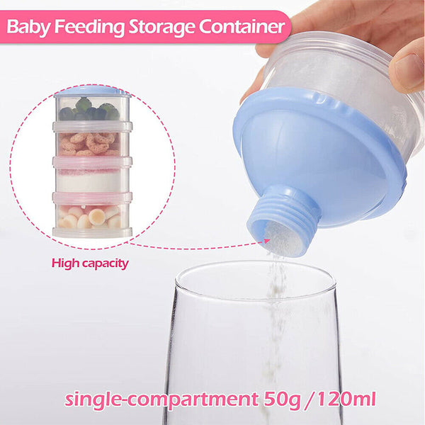 4 Layers Formula Dispenser Feeding Case Box Baby Milk Powder Food Container New