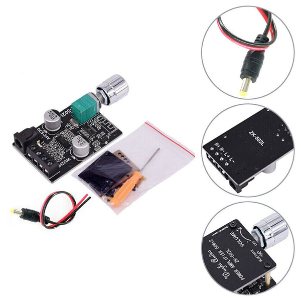 MINI Bluetooth 5.0 Wireless Audio Digital Power Amplifier Stereo Board Amp AU