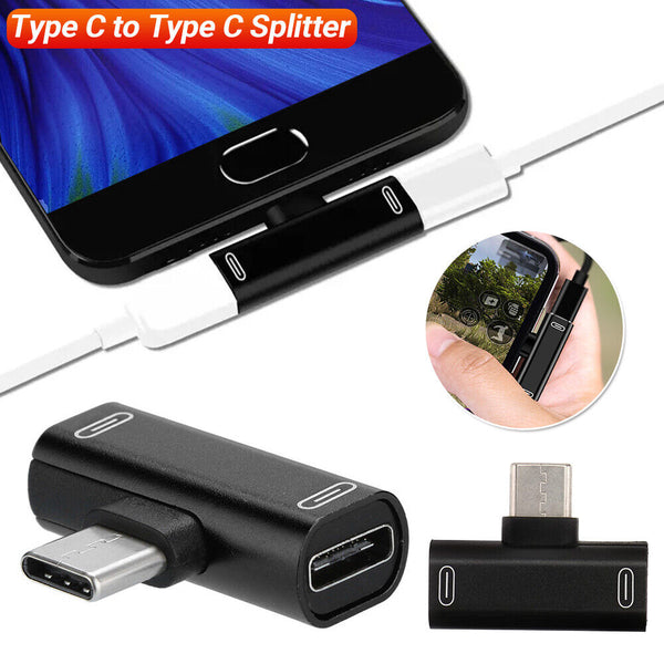 T Dual Type C adapter splitter to USB-C Headphone and charge Audio Converter AUS