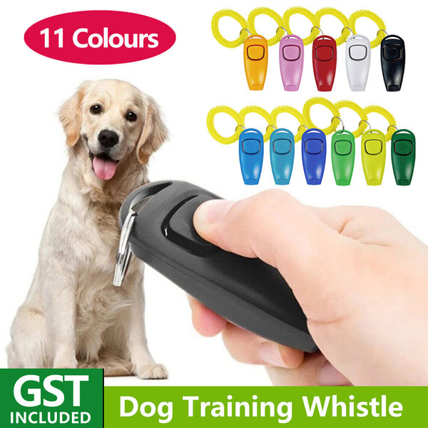 UP3XDog Training Whistle Clicker Stop Pet Bark Combo Obedience Puppy Train Skill