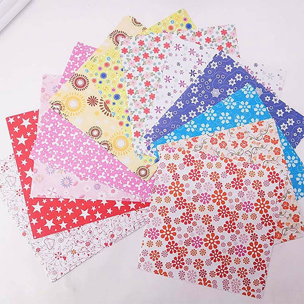 72pcs Japanese Square Folding Origami Craft Paper Sakura Star Mix Patterns Color