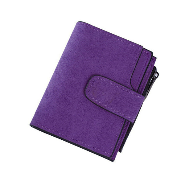 Women Short Small Wallet PU Leather Folding Coin Card Holder Money Folding Purse