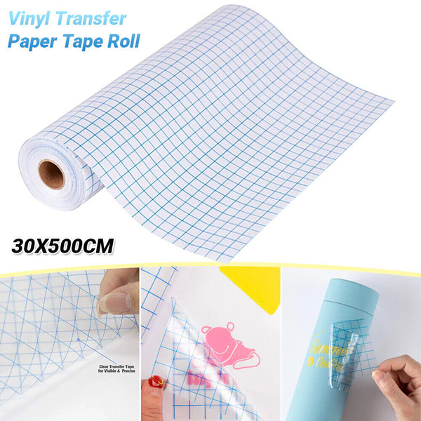 Vinyl Transfer Paper Tape Roll Cricut Adhesive Clear Alignment Grid 30x500cm  AU