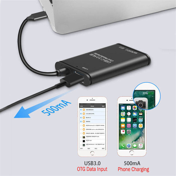 USB 3.1 Type C to USB 3.0 OTG Adapter TF/Micro SD Memory Phone Card Reader AU