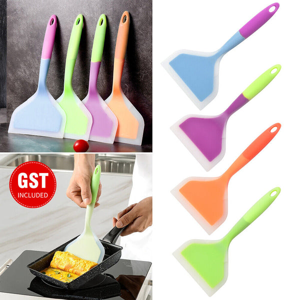 Non-stick Silicone Spatula Beef Meat Egg Kitchen Scraper Wide Pizza Shovel Heat