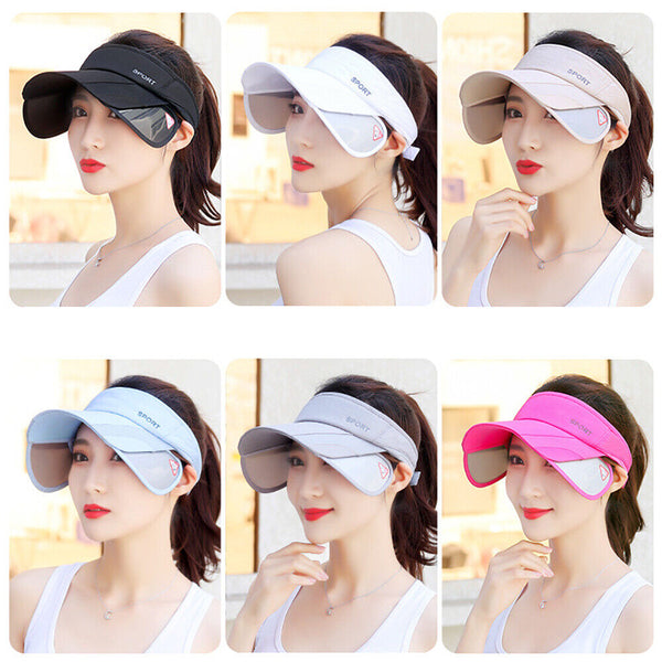 1/2 Summer Sun Visor Golf Hat Women Adjustable Golf Cap With Retractable Brim UV