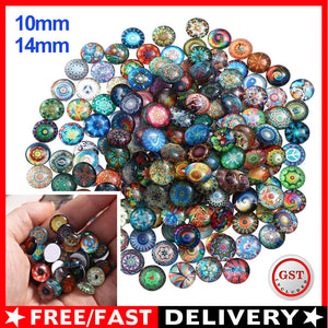 1/200 Mixed Round Mosaic Tiles Crafts Glass Supplies for Jewelry Making 10/14mm