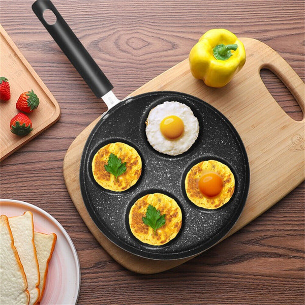 4 Holes Korean Frying Pan Carote Non-stick Round Fry Egg Pancake Pan Giftbox