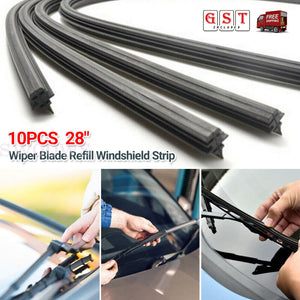 10Pcs 28" Premium Wiper Blade Refill Windshield Strip Replacement 6 mm Rubber AU