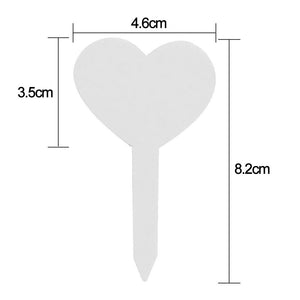 UP 500PCS Heart-Shaped Plant Labels Flexible Plastic Garden Tag Nursey Seeding