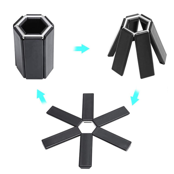 1-4PC Creative Folding Heat Insulation Pad Placemats Foldable Bowl Cup Pad AU