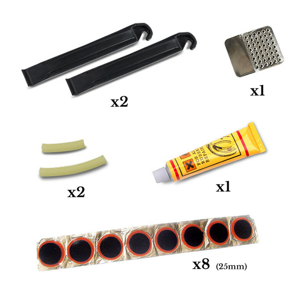 15pcs Rubber Tire Tyre Tube Patch Glue Cycling Bicycle Bike Puncture Repair Kit