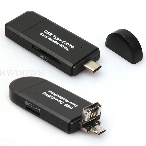 Micro USB OTG to USB 2.0 Adapter SD TF Micro Card Reader For PC Mobile Phone AU