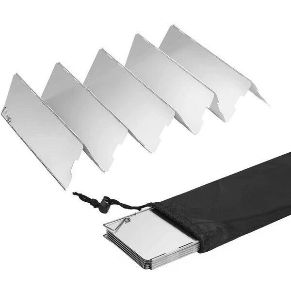 10 plates Foldable Aluminum Camping Cooker BBQ Gas Stove Wind Shield Screen AU
