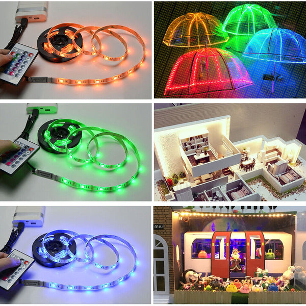 5V 1M/2M/3M/4M/5M USB RGB LED Strip Light 5050 TV Back 24 IR Remote