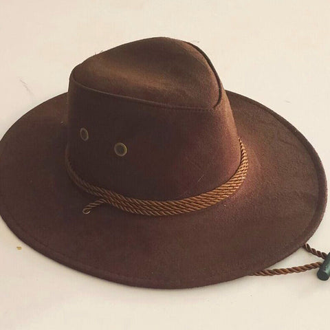 Cowboy Hat Unisex Faux Leather Sunhat Wild Brim Panama Hat Visor Hats Fashion AU