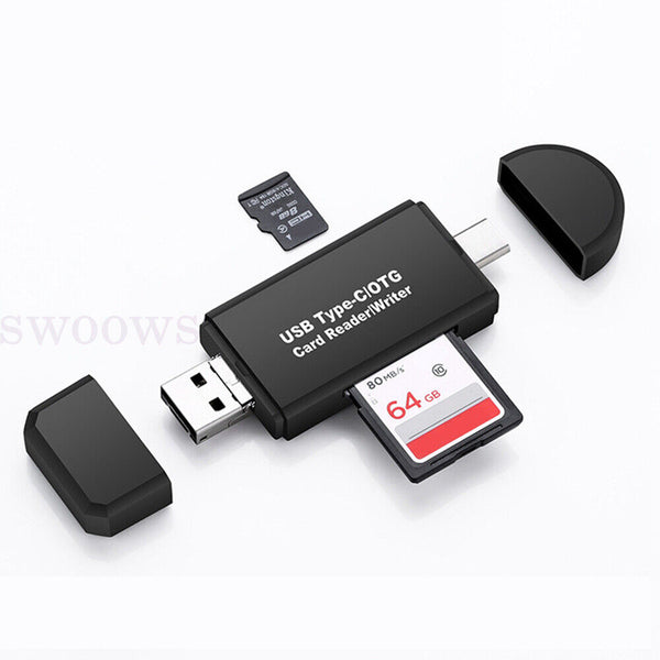 Micro USB OTG to USB 2.0 Adapter SD/Micro SD Card Reader For Smartphones/PC