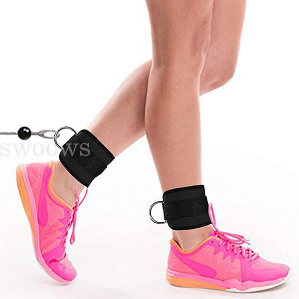 Weight Lifting Ankle D-Ring Strap Pulley Cable Kickbacks Attachment Gym Leg