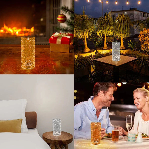 1/2PCS 3/16 Color Crystal LED Light Table Lamp Rose Diamond Touch Lamp with USB