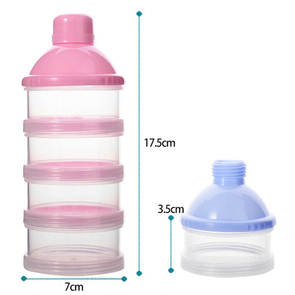 4 Layers Formula Dispenser Feeding Case Box Baby Milk Powder Food Container New