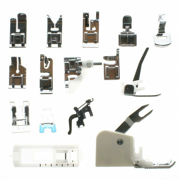 15X Side Cutter Overlock Presser Foot Rolled Hem Sewing Machine Kit For Brother