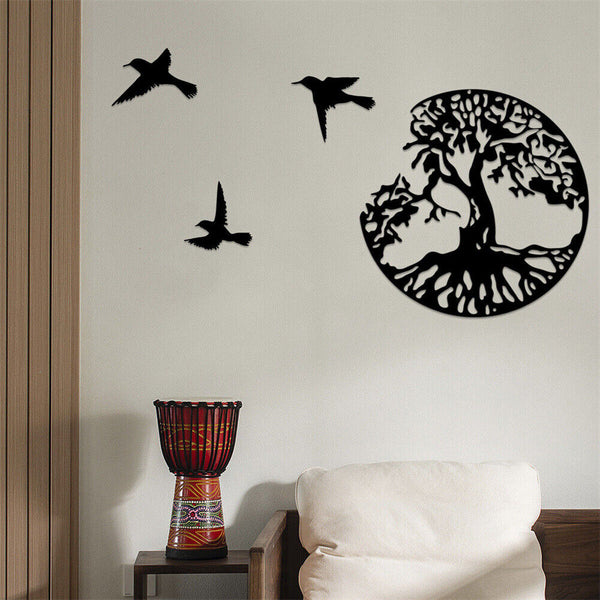 Tree of Life Wall Decor Metal Wall Art Family Tree Wall Decor with 3 Bird tytIy