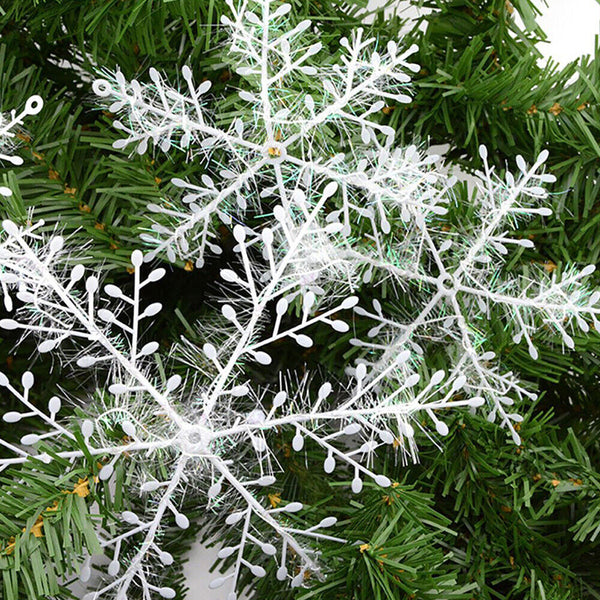 NEW 3/6/9PCS White Snowflake Bunting Garland Hanging Christmas Party Decorations