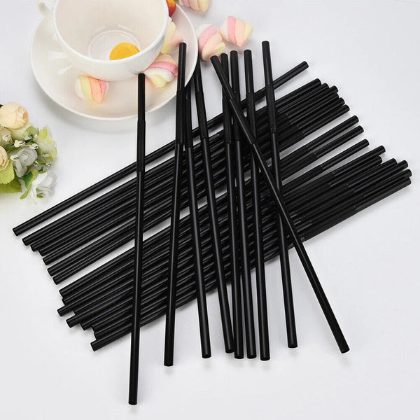 Black Drinking Straw Party Cocktail Plastic Disposable Straws Individual package