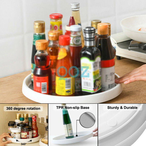 1/2* 25/30cm Non-Skid Turntable Pantry Tray FORLazy Susan Storage Organizer Rack