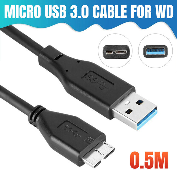 2x Micro USB 3.0 Cable Cord For Toshiba Seagate WD External Hard Drive HDD